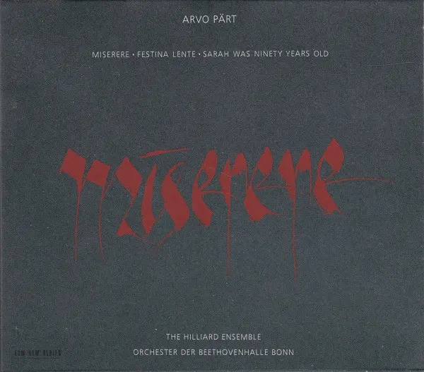 Arvo Pärt - The Hilliard Ensemble, Orchester Der Beethovenhalle Bonn - Miserere-0
