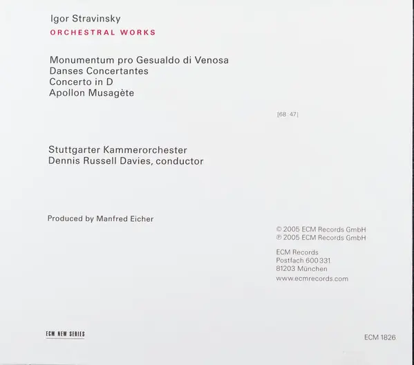 Igor Stravinsky - Stuttgarter Kammerorchester, Dennis Russell Davies - Orchestral Works-1