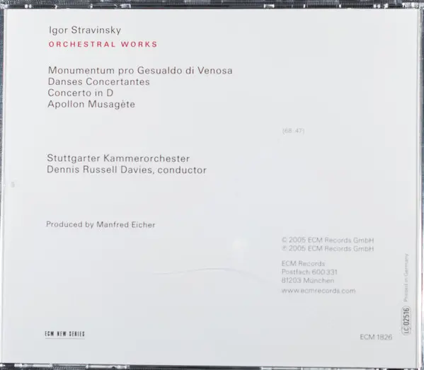 Igor Stravinsky - Stuttgarter Kammerorchester, Dennis Russell Davies - Orchestral Works-4
