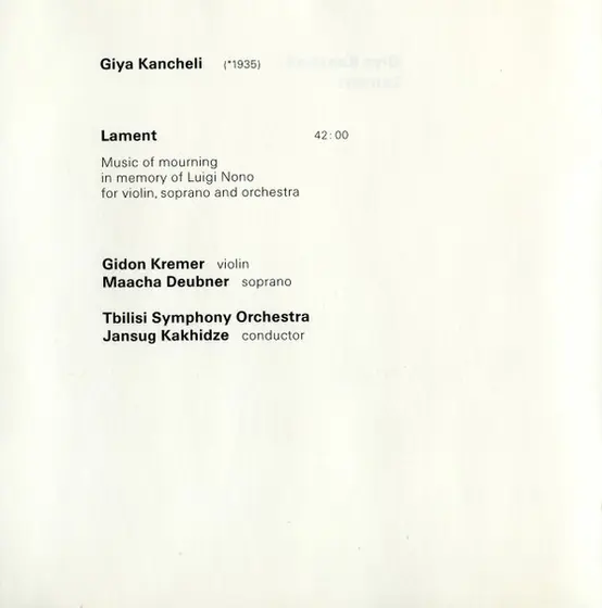 Giya Kancheli, Gidon Kremer - Lament-11