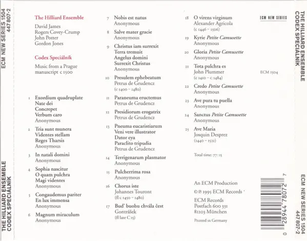The Hilliard Ensemble - Codex Speciálník-1