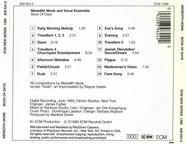 Meredith Monk - Book Of Days-1