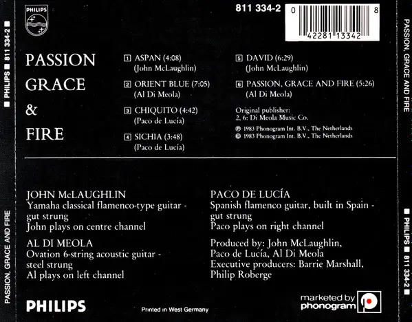 John McLaughlin, Al Di Meola, Paco De Lucía - Passion Grace & Fire-1