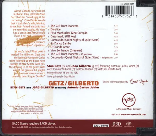 Stan Getz And João Gilberto Featuring Antonio Carlos Jobim - Getz / Gilberto-1