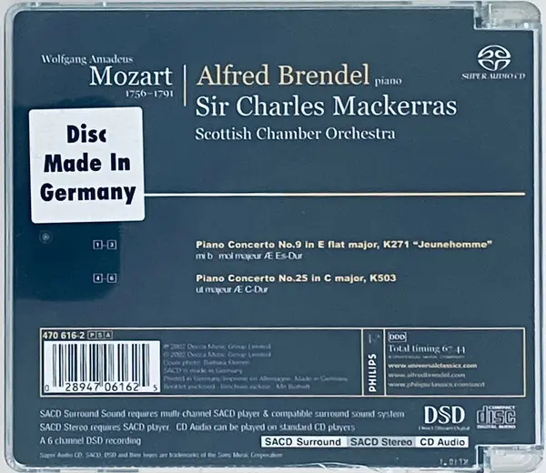 Wolfgang Amadeus Mozart, Alfred Brendel, Sir Charles Mackerras, Scottish Chamber Orchestra - Piano Concertos K271 "Jeunehomme" & K503-9