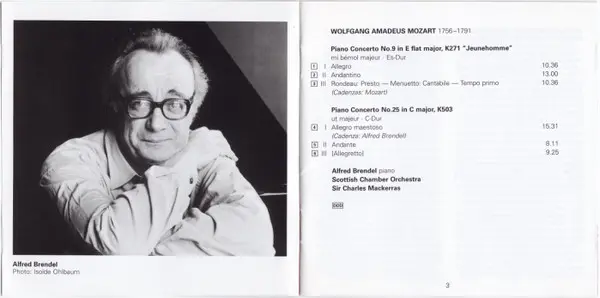 Wolfgang Amadeus Mozart, Alfred Brendel, Sir Charles Mackerras, Scottish Chamber Orchestra - Piano Concertos K271 "Jeunehomme" & K503-7