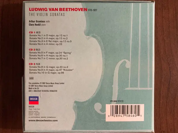 Ludwig van Beethoven, Arthur Grumiaux, Clara Haskil - The Violin Sonatas-3