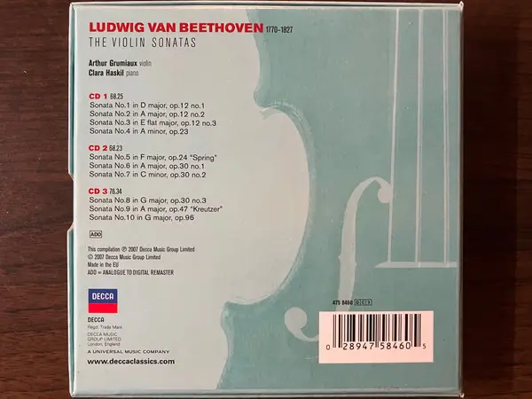 Ludwig van Beethoven, Arthur Grumiaux, Clara Haskil - The Violin Sonatas-6