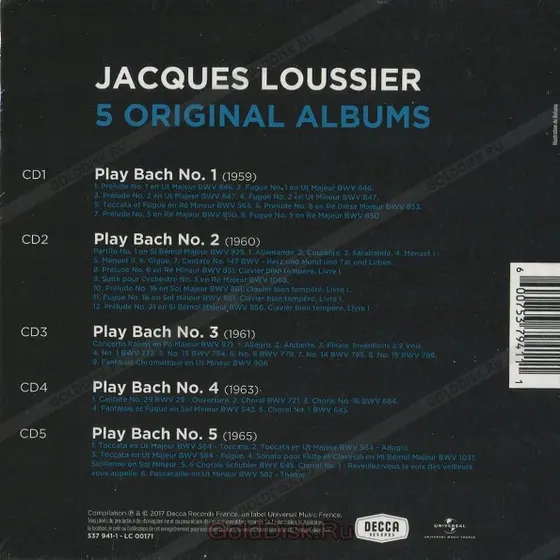 Jacques Loussier - Play Bach 5 Original Albums-1