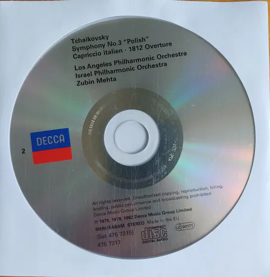 Pyotr Ilyich Tchaikovsky, Los Angeles Philharmonic Orchestra, Zubin Mehta - The Symphonies / Capriccio Italien, 1812 Overture, Romeo And Juliet, Marche Slave, Sleeping Beauty And Nutcracker Suites-16