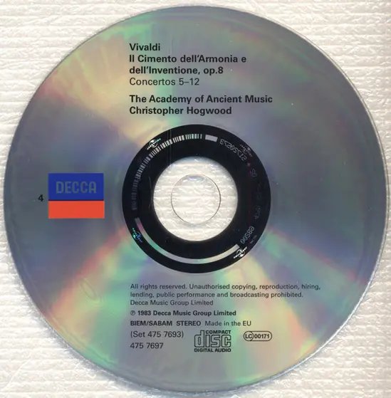 Antonio Vivaldi / The Academy Of Ancient Music, Christopher Hogwood - Concertos, Opp.3 ,4, 8 & 9: L'estro Armonico 🞄 La Stravaganza 🞄 Il Cimento Dell'armonia E Dell'invenzione 🞄 La Cetra-9