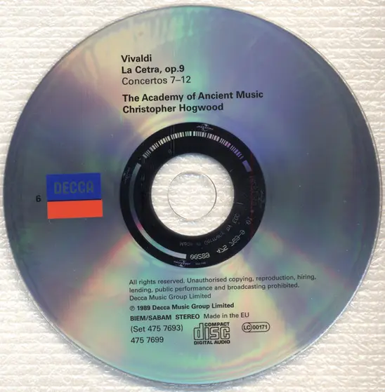 Antonio Vivaldi / The Academy Of Ancient Music, Christopher Hogwood - Concertos, Opp.3 ,4, 8 & 9: L'estro Armonico 🞄 La Stravaganza 🞄 Il Cimento Dell'armonia E Dell'invenzione 🞄 La Cetra-13