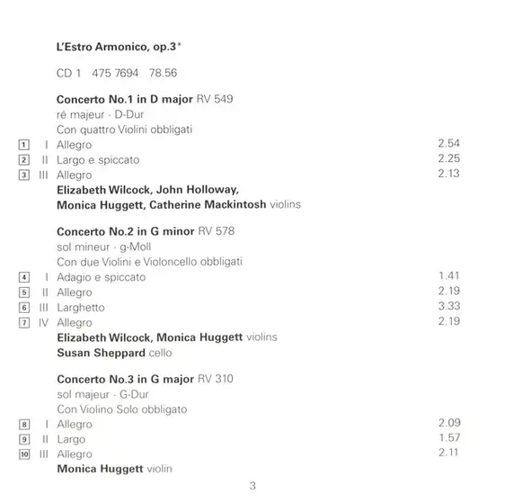 Antonio Vivaldi / The Academy Of Ancient Music, Christopher Hogwood - Concertos, Opp.3 ,4, 8 & 9: L'estro Armonico 🞄 La Stravaganza 🞄 Il Cimento Dell'armonia E Dell'invenzione 🞄 La Cetra-18