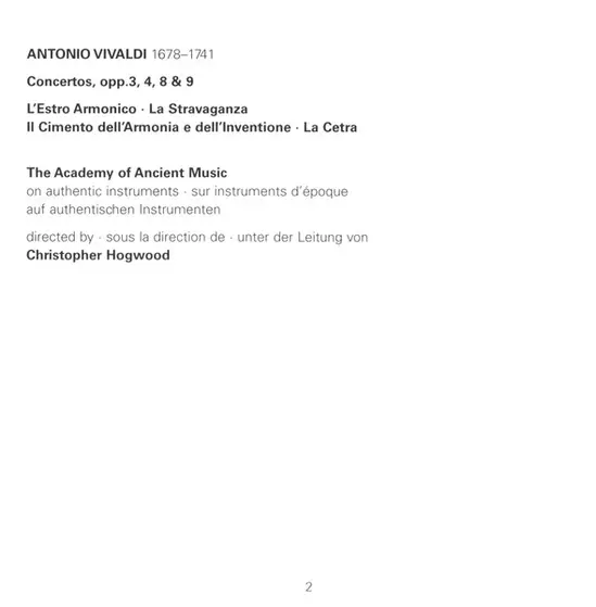 Antonio Vivaldi / The Academy Of Ancient Music, Christopher Hogwood - Concertos, Opp.3 ,4, 8 & 9: L'estro Armonico 🞄 La Stravaganza 🞄 Il Cimento Dell'armonia E Dell'invenzione 🞄 La Cetra-17