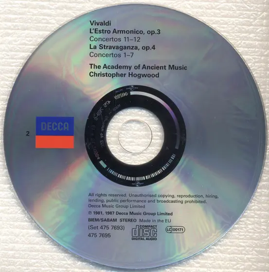 Antonio Vivaldi / The Academy Of Ancient Music, Christopher Hogwood - Concertos, Opp.3 ,4, 8 & 9: L'estro Armonico 🞄 La Stravaganza 🞄 Il Cimento Dell'armonia E Dell'invenzione 🞄 La Cetra-5