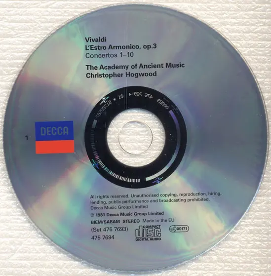 Antonio Vivaldi / The Academy Of Ancient Music, Christopher Hogwood - Concertos, Opp.3 ,4, 8 & 9: L'estro Armonico 🞄 La Stravaganza 🞄 Il Cimento Dell'armonia E Dell'invenzione 🞄 La Cetra-3