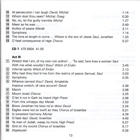 Georg Friedrich Händel - Nancy Argenta · Donna Brown · Lynne Dawson · Barbara Hendricks · Ruth Holton (2) · Anne Sofie Von Otter · Carolyn Watkinson · Michael Chance · Derek Lee Ragin · John Mark Ainsley · Neil Mackie (2) · Nigel Robson · Anthony Rolfe Jo - Israel In Egypt ・ Jephtha ・ Saul ・ Solomon-16