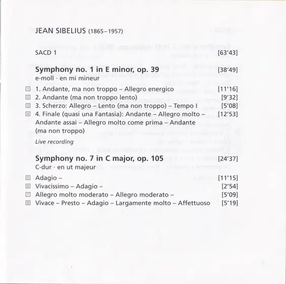 Jean Sibelius, Göteborgs Symfoniker, Neeme Järvi - The Symphonies-24