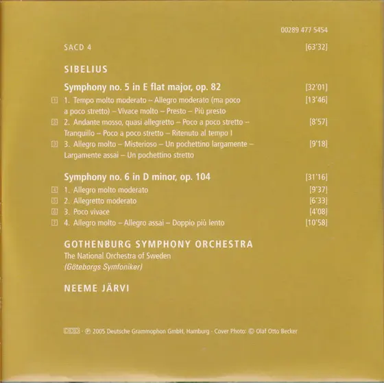 Jean Sibelius, Göteborgs Symfoniker, Neeme Järvi - The Symphonies-18