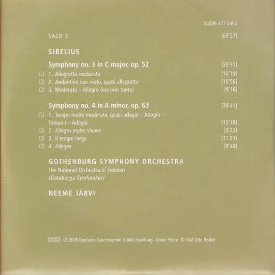 Jean Sibelius, Göteborgs Symfoniker, Neeme Järvi - The Symphonies-13