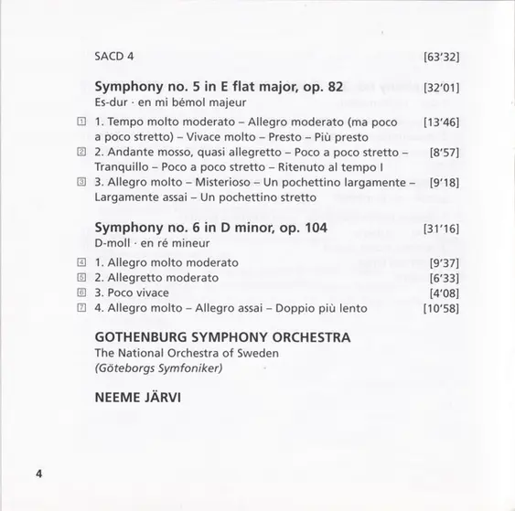 Jean Sibelius, Göteborgs Symfoniker, Neeme Järvi - The Symphonies-27