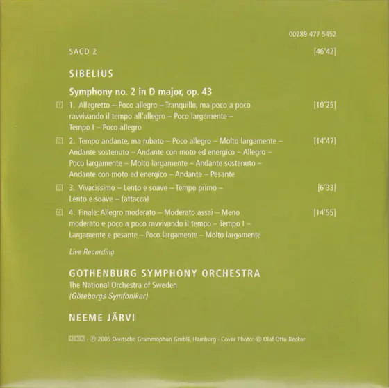 Jean Sibelius, Göteborgs Symfoniker, Neeme Järvi - The Symphonies-8
