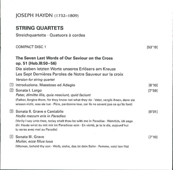 Joseph Haydn - Amadeus-Quartett - 27 String Quartets / Seven Last Words On The Cross-45