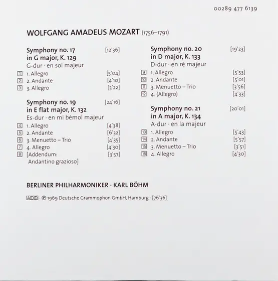 Karl Böhm, Wolfgang Amadeus Mozart, Berliner Philharmoniker - The Symphonies-16