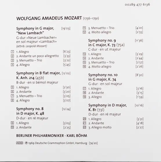 Karl Böhm, Wolfgang Amadeus Mozart, Berliner Philharmoniker - The Symphonies-12