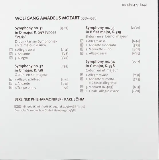 Karl Böhm, Wolfgang Amadeus Mozart, Berliner Philharmoniker - The Symphonies-19