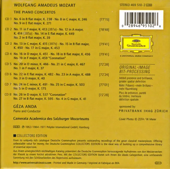 Wolfgang Amadeus Mozart, Camerata Academica Salzburg, Géza Anda - The Piano Concertos-2