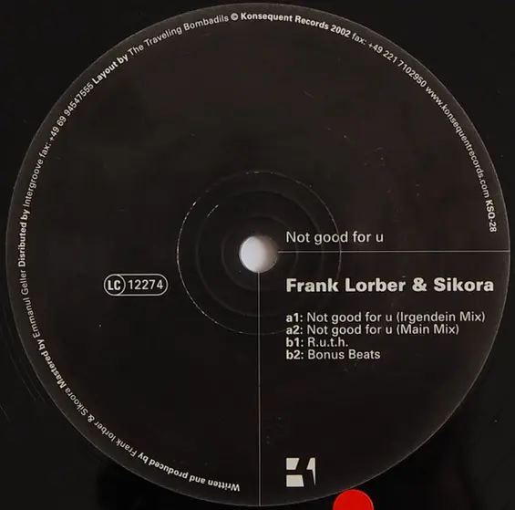 Frank Lorber & Sikora - Not Good For U-0
