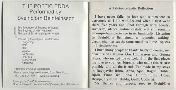 Current 93 Present Sveinbjörn Beinteinsson - Edda-3