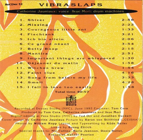 Vibraslaps (2), Catherine Jauniaux, Ikue Mori - Vibraslaps-2