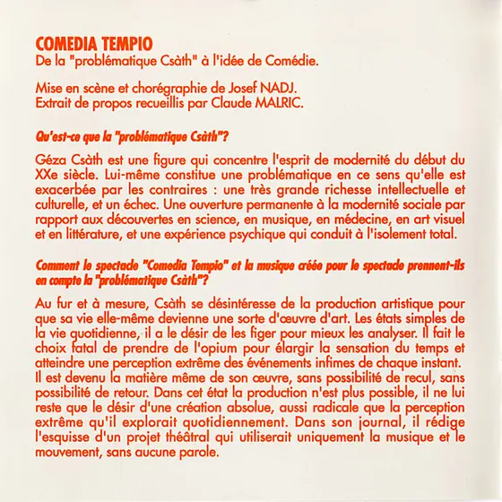 Tickmayer Formatio - Comedia Tempio MCMCX (Musique Pour Le Théâtre Jel)-3