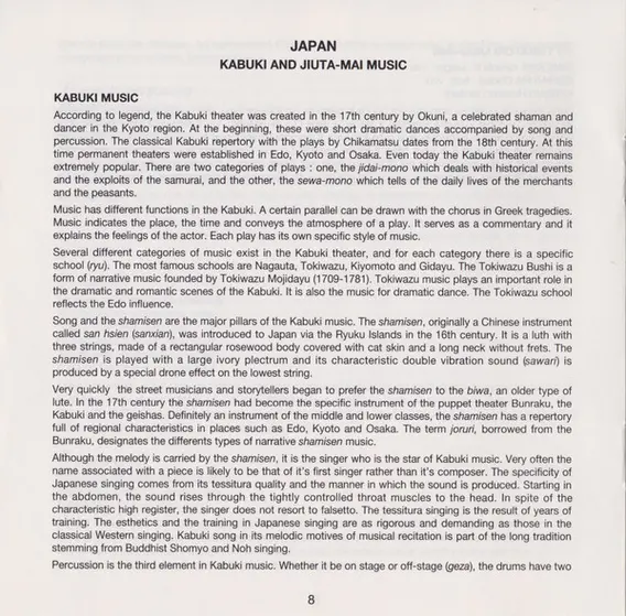 Various - Japon - Musique Du Kabuki Et Du Jiuta-Mai = Japan - Kabuki And Jiuta-Mai Music-11