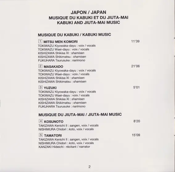 Various - Japon - Musique Du Kabuki Et Du Jiuta-Mai = Japan - Kabuki And Jiuta-Mai Music-5