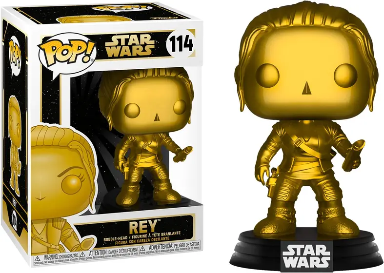 FUNKO POP: STAR WARS - REY (CHROME - MATT GOLD)(EXCL.)-1