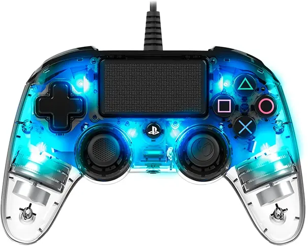 NACON PS4 TRANSPARENTEN ŽIČNI IGRALNI PLOŠČEK, MODER-1
