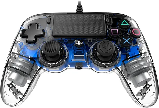 NACON PS4 TRANSPARENTEN ŽIČNI IGRALNI PLOŠČEK, MODER-2