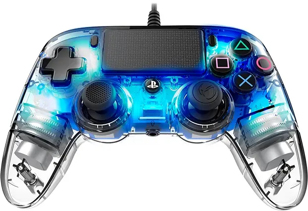NACON PS4 TRANSPARENTEN ŽIČNI IGRALNI PLOŠČEK, MODER-3