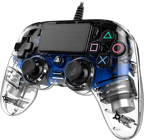 NACON PS4 TRANSPARENTEN ŽIČNI IGRALNI PLOŠČEK, MODER-4
