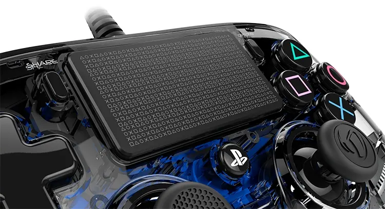 NACON PS4 TRANSPARENTEN ŽIČNI IGRALNI PLOŠČEK, MODER-5