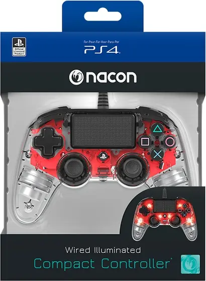 NACON PS4 WIRED ILLUMINATED COMPACT CONTROLLER RED-9