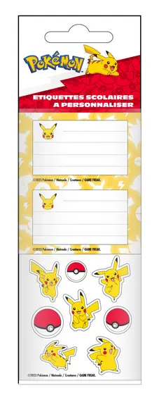 POKEMON - PIKACHU - SCHOOL STICKERS LABEL-0