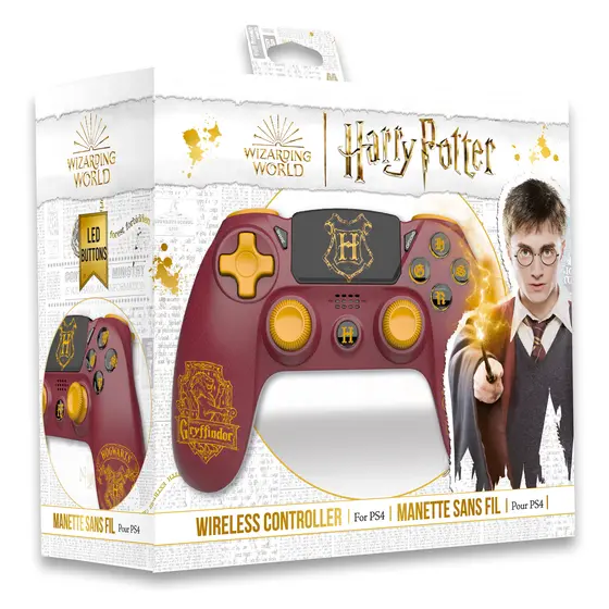 F&G HARRY POTTER - WIRELESS PS4 CONTROLLER - GRYFFINDOR - RED-3
