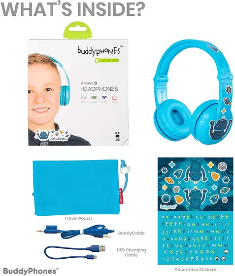 BUDDYPHONES PLAY, BLUETOOTH SLUŠALKE, MODRE-1