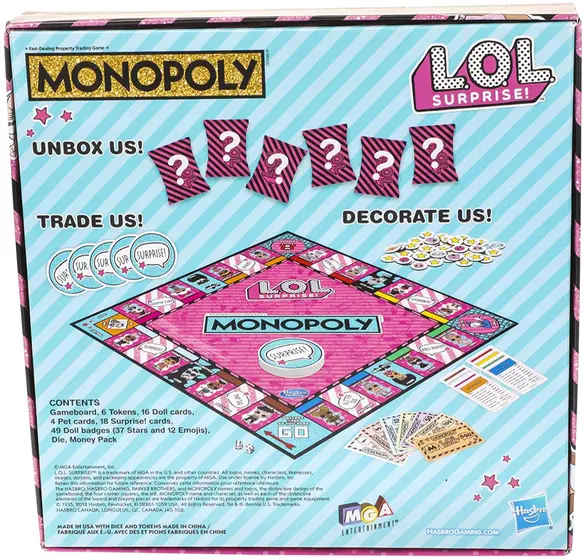 HASBRO GAMING- MONOPOLY LOL SURPRISE EDITION BOARD GAME-3