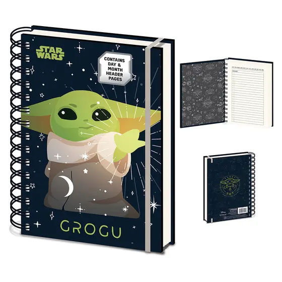 PYRAMID STAR WARS: THE MANDALORIAN (GROGU) A5 WIRO UNDATED DIARY NOTEBOOK-1