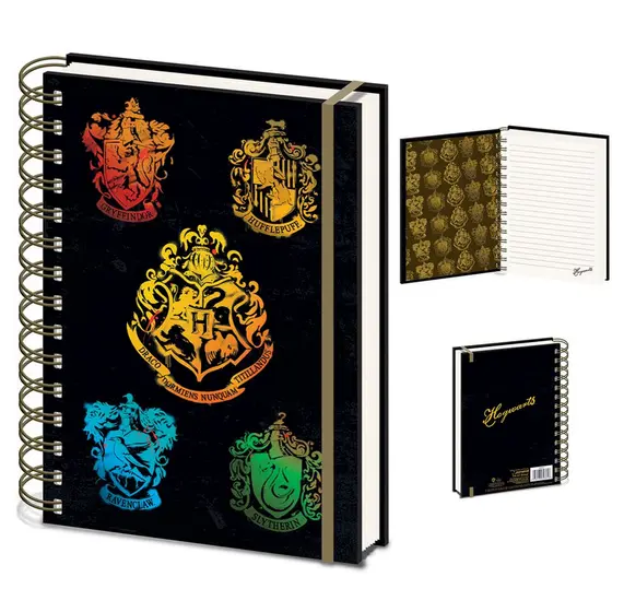 PYRAMID HARRY POTTER (COLOURFUL CREST DARK) A5 WIRO NOTEBOOK-0